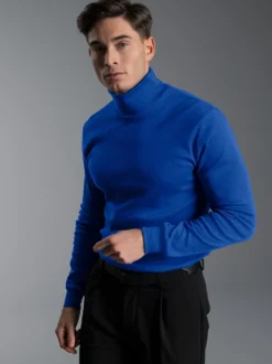 Langarm Ski/Sportrollkragenpullover Royal