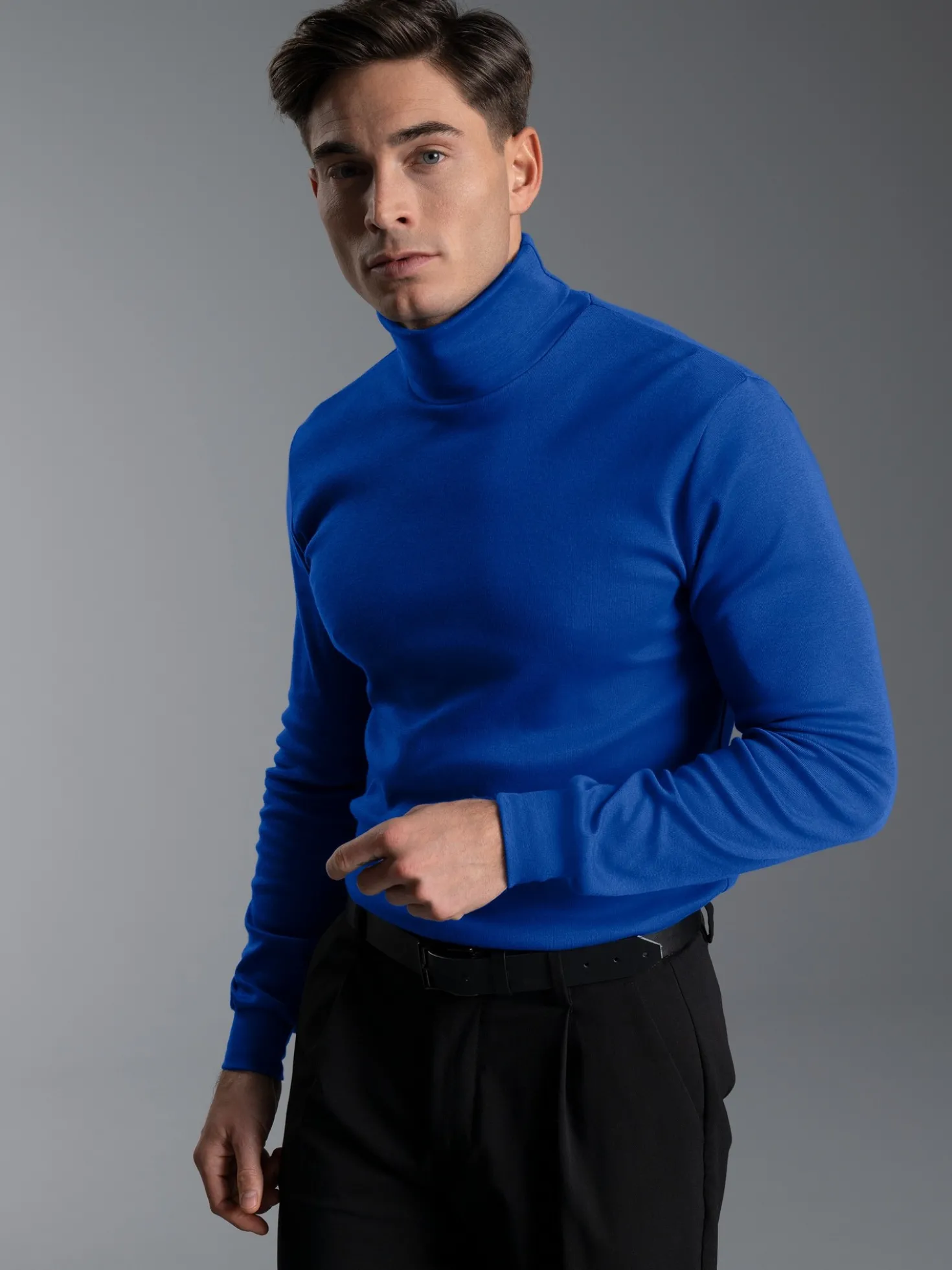 Langarm Ski/Sportrollkragenpullover Royal