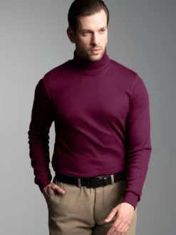 Langarm Ski/Sportrollkragenpullover Sangria