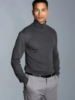 Langarm Ski/Sportrollkragenpullover Anthrazit-melange