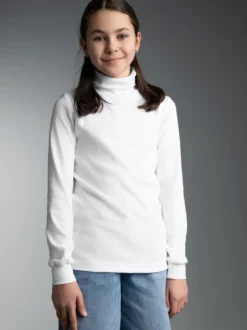 Langarm Ski/Sportrollkragenpullover Weiss