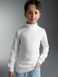 Langarm Ski/Sportrollkragenpullover Weiss