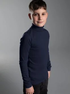Langarm Ski/Sportrollkragenpullover Navy