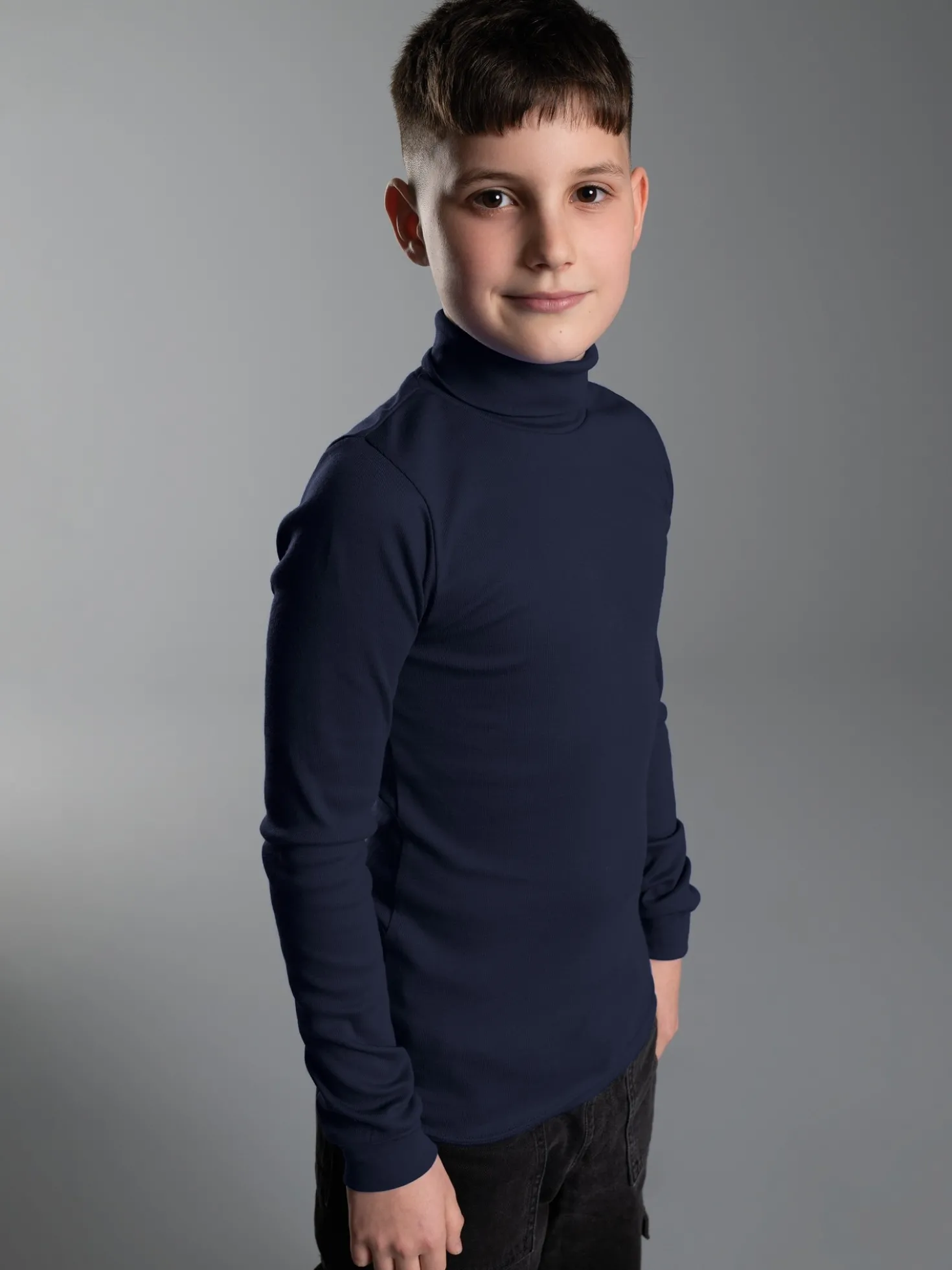 Langarm Ski/Sportrollkragenpullover Navy