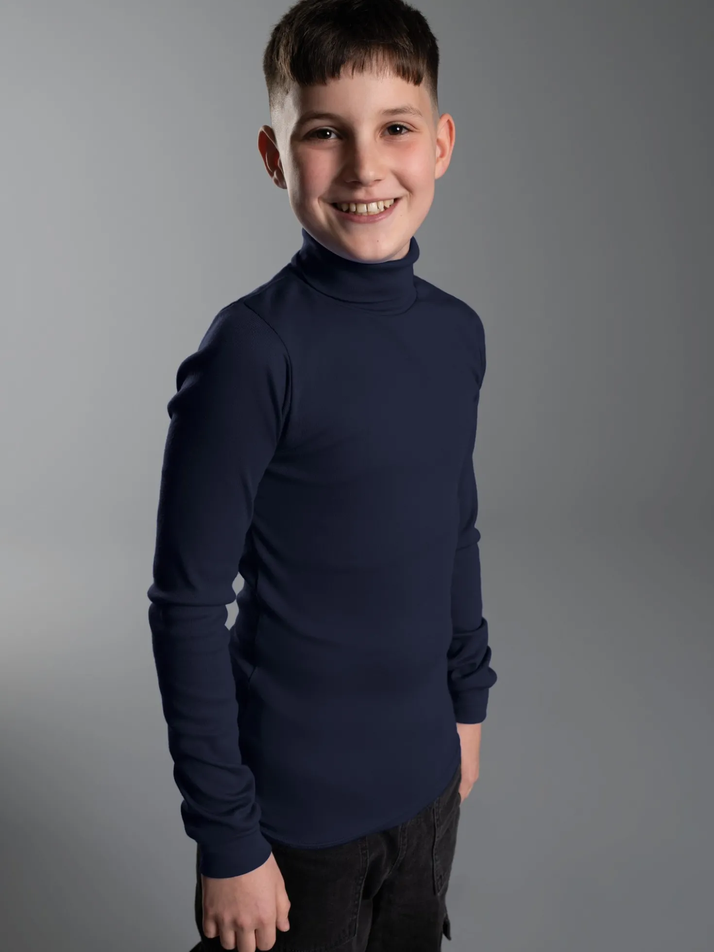 Langarm Ski/Sportrollkragenpullover Navy