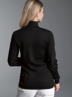 Langarm Ski/Sportrollkragenpullover Schwarz