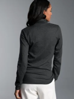 Langarm Ski/Sportrollkragenpullover Anthrazit-melange