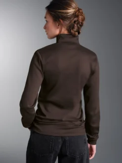 Langarm Ski- und Sport-Rollkragenpullover Mocca