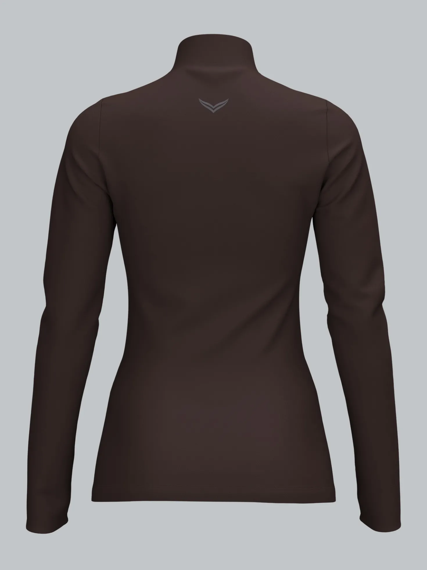 Langarm Sport-Shirt mit Reißverschluss Mocca