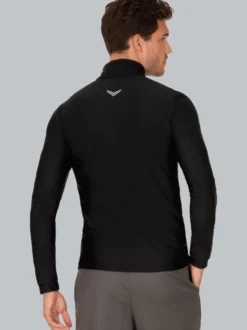 Langärmeliges Sportshirt mit Reißverschluss Schwarz
