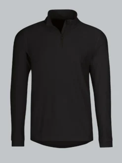 Langärmeliges Sportshirt mit Reißverschluss Schwarz