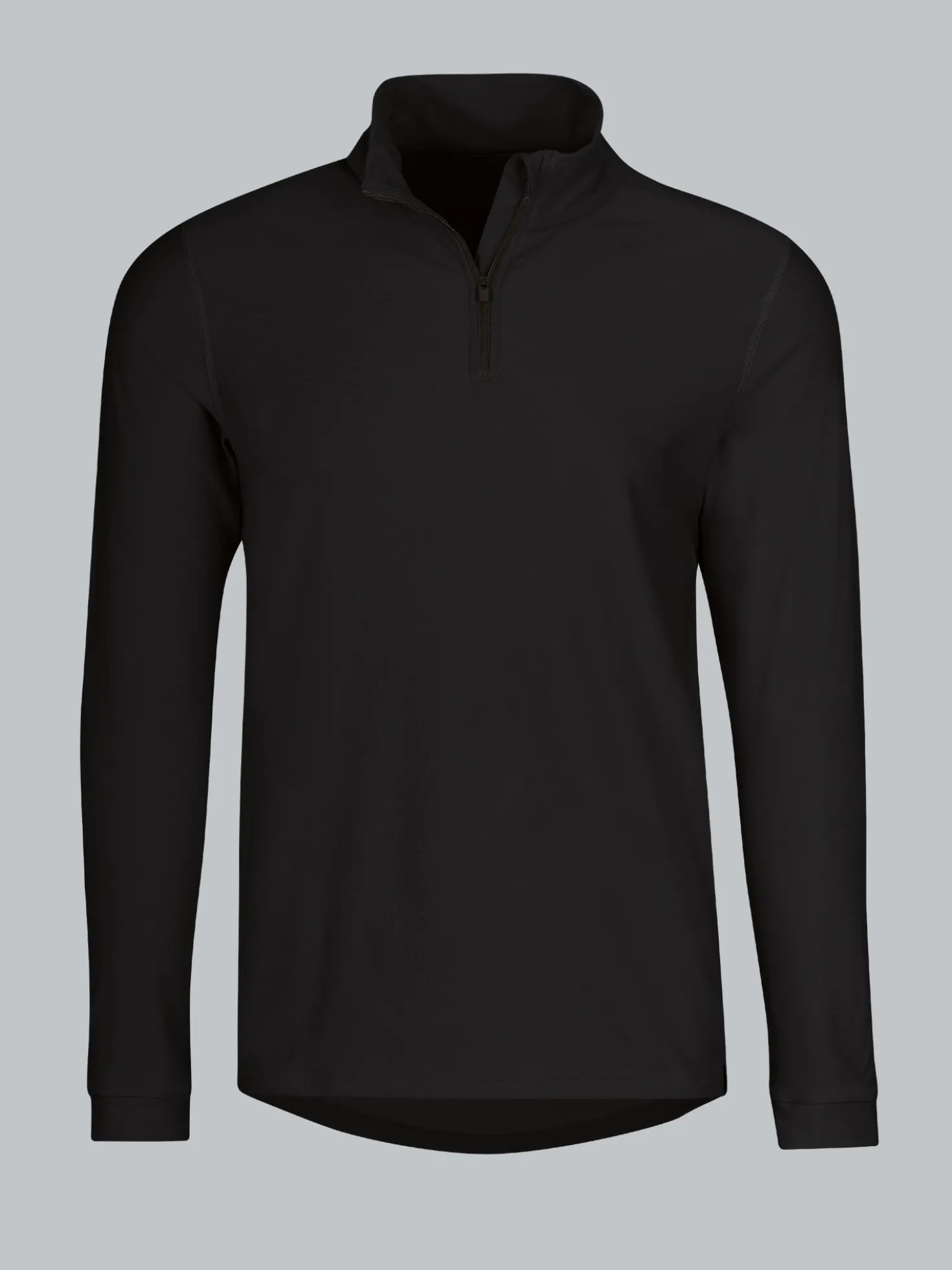 Langärmeliges Sportshirt mit Reißverschluss Schwarz