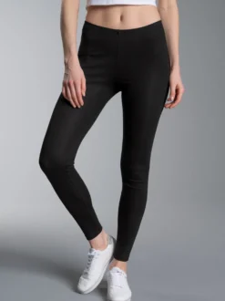 Leggings aus Baumwolle/Elastan Schwarz