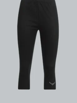 Leggings 3/4 mit Kristallsteinen Schwarz