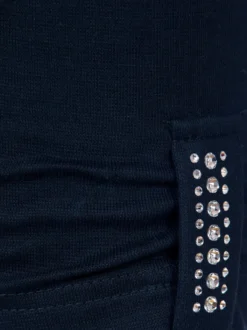 Leggings 7/8 mit Kristallsteinen Navy