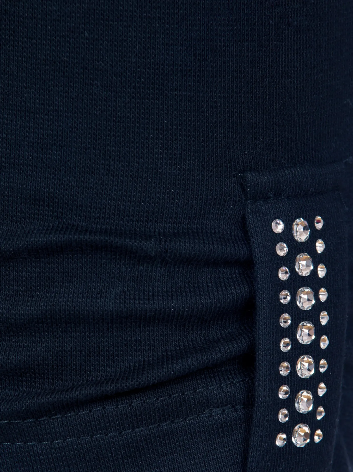 Leggings 7/8 mit Kristallsteinen Navy