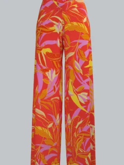 Leichte Hose mit Allover-Muster "Aloha" Koralle