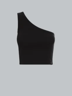 Modisches One-Shoulder-Top Schwarz