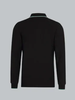 Modisches Poloshirt mit langen Armen Schwarz