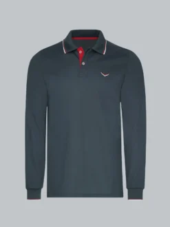 Modisches Poloshirt mit langen Armen Anthrazit