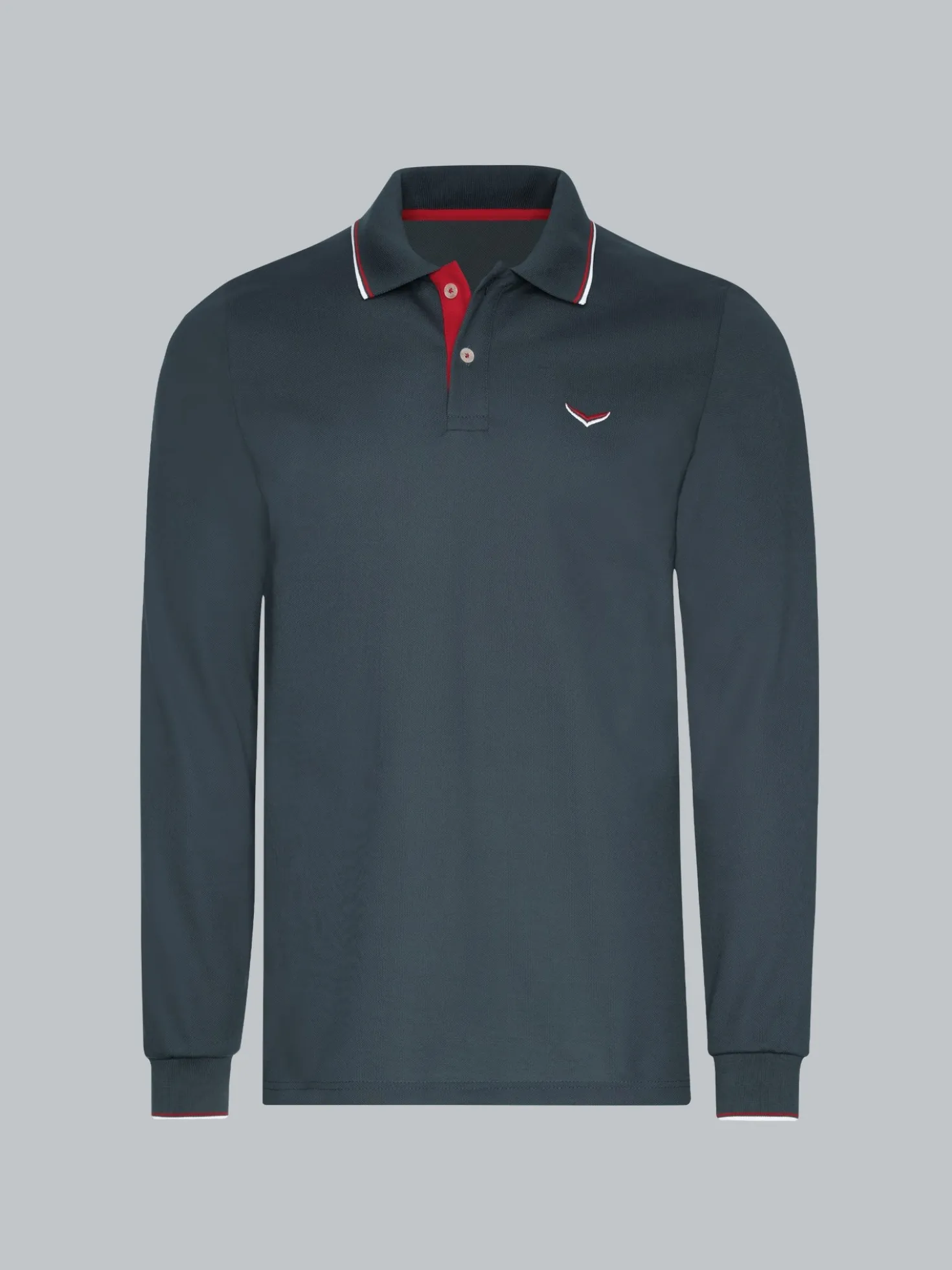 Modisches Poloshirt mit langen Armen Anthrazit