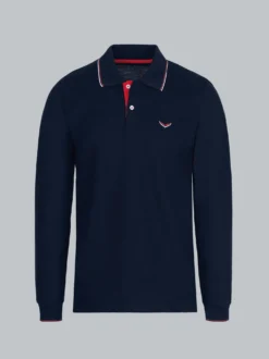 Modisches Poloshirt mit langen Armen Navy