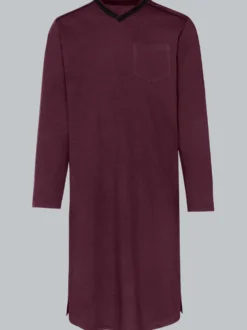 Nachthemd aus Biobaumwolle Aubergine-C2C
