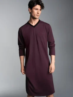 Nachthemd aus Biobaumwolle Aubergine-C2C