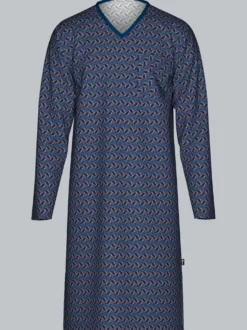 Nachthemd mit Allover-Blätter-Muster Night-blue