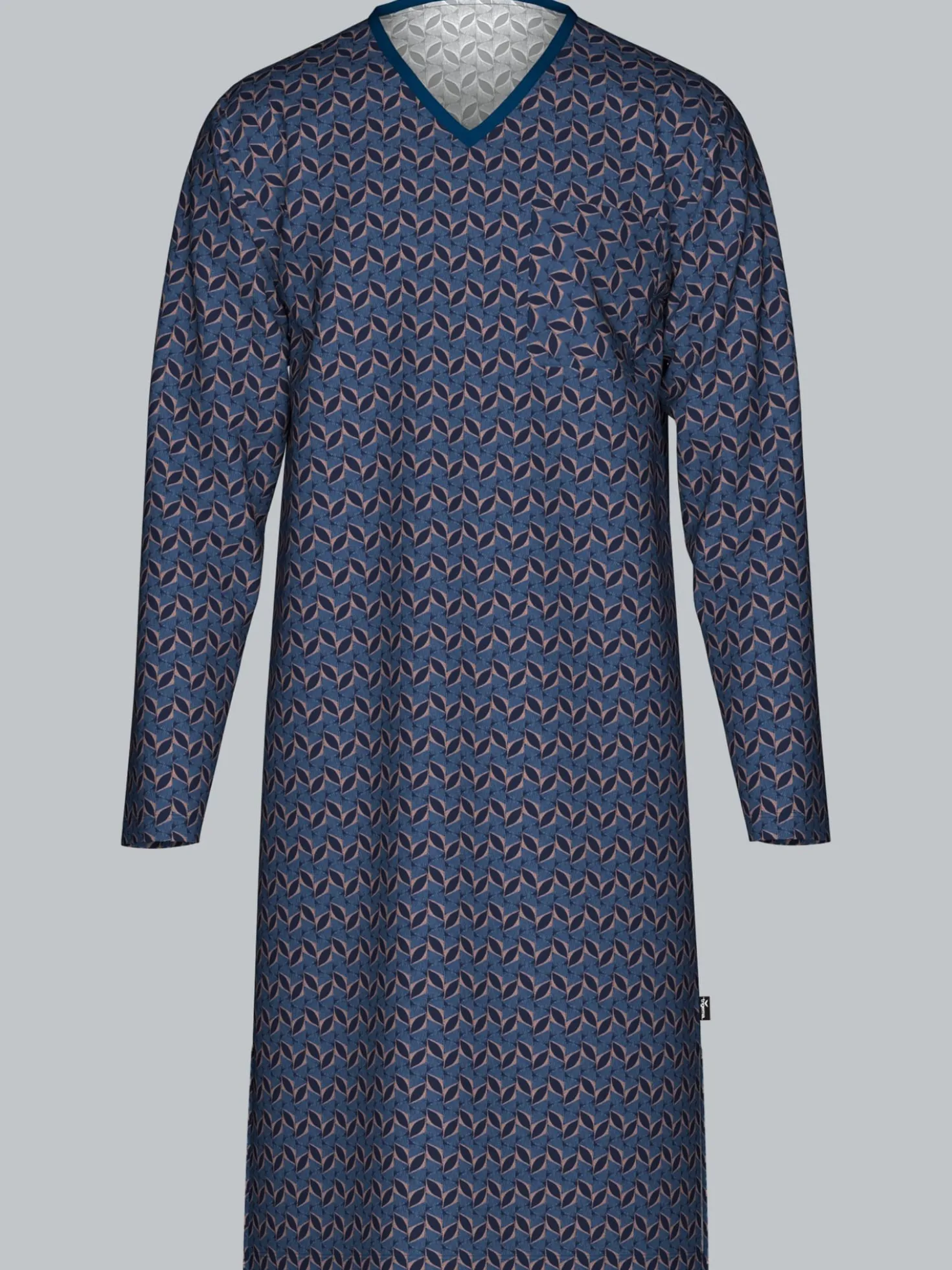 Nachthemd mit Allover-Blätter-Muster Night-blue