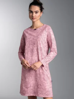 Nachthemd mit floralem Allover-Print Lilie