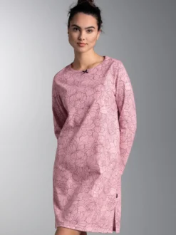Nachthemd mit floralem Allover-Print Lilie