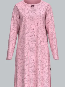Nachthemd mit floralem Allover-Print Lilie