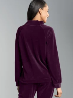 Nicki Pullover mit Kordelzug Aubergine