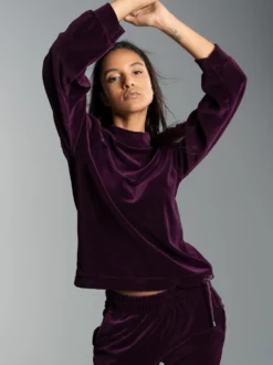Nicki Pullover mit Kordelzug Aubergine