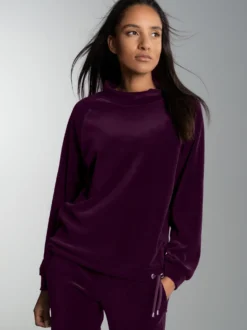 Nicki Pullover mit Kordelzug Aubergine