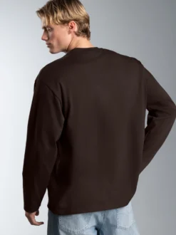 Oversized Langarmshirt Mocca