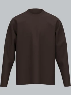 Oversized Langarmshirt Mocca