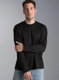 Oversized Langarmshirt Schwarz