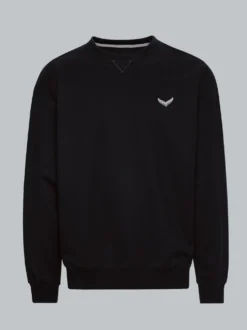 Oversized Sweatshirt mit Logo-Patch Schwarz