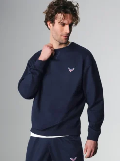 Oversized Sweatshirt mit Logo-Patch Navy
