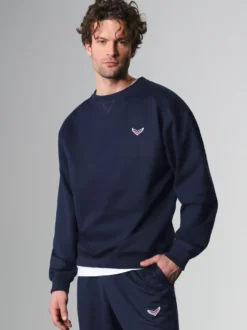 Oversized Sweatshirt mit Logo-Patch Navy