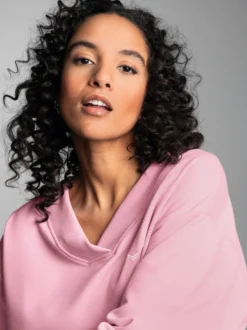 Oversized Sweatshirt mit V-Ausschnitt Lilie