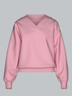 Oversized Sweatshirt mit V-Ausschnitt Lilie