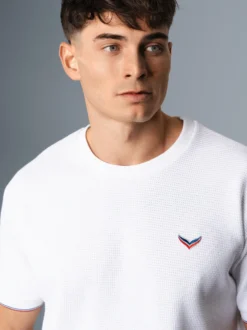 Oversized T-Shirt in Waffeloptik Weiss