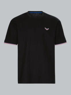 Oversized T-Shirt in Waffeloptik Schwarz