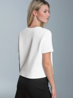 Oversized T-Shirt in Waffeloptik Weiss