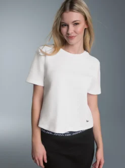 Oversized T-Shirt in Waffeloptik Weiss
