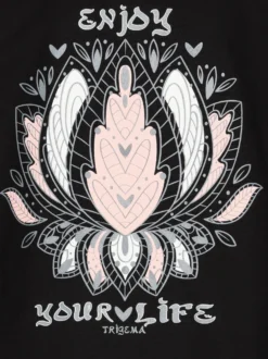 Oversized T-Shirt mit Printmotiven Schwarz