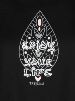 Oversized T-Shirt mit Printmotiven Schwarz